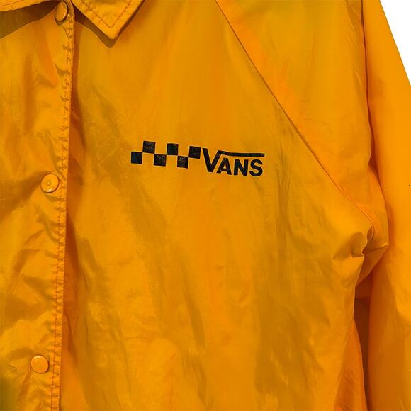 Vans Thanks Coach Jacket Lightweight Snap-Front Windbreaker Yellow Women's M - Picture 4 of 10